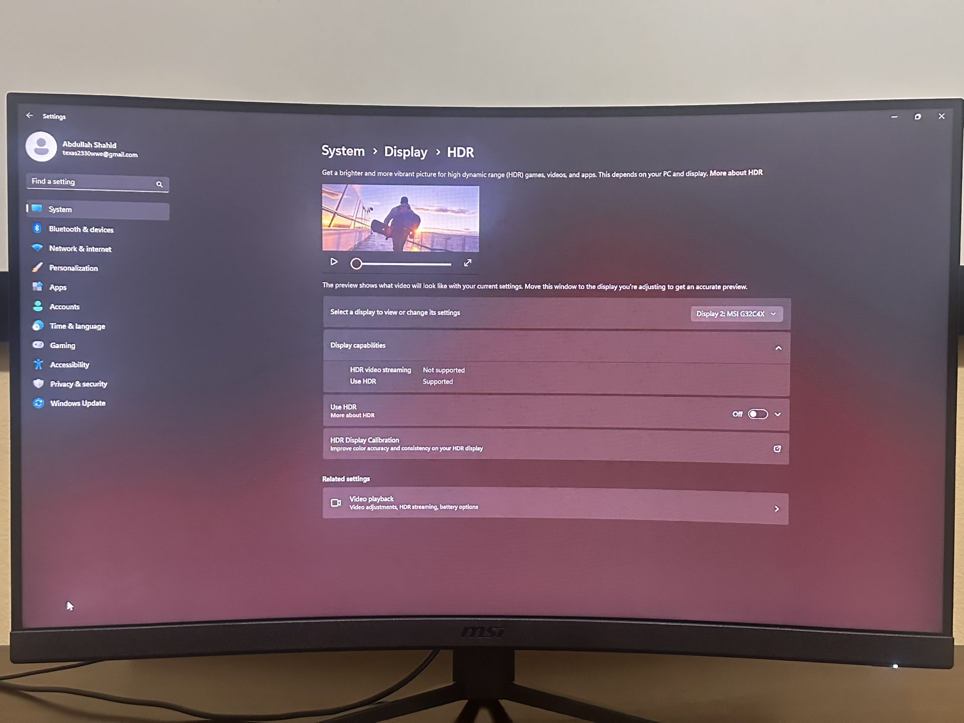 MSI 32inch Curved monitor 1080p 240hz 