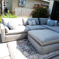 Sophie Sectional By Ashley Furniture, Couch , Sofa, Gray, With Chaise  And Large Ottoman
