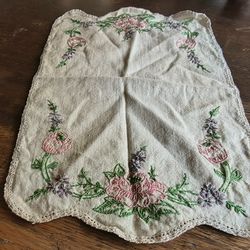 Vintage Hand Embroidered Doilie