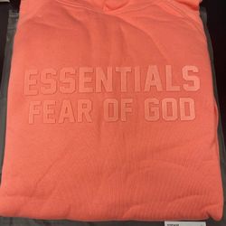 Coral color essential hoodie