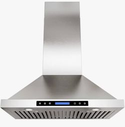 30 inch 800 CFM Convertible Wall Mount Range Hood 4 Spe...