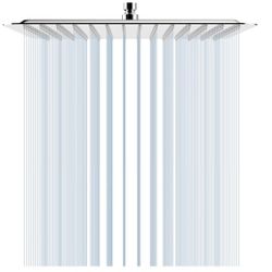 SR SUN RISE 16 Inch Rain Shower Head, High Pressure Rainfall Showerhead Large Waterfall Shower Head Ultra Thin Water Saving, Polished Chrome 304 Stain