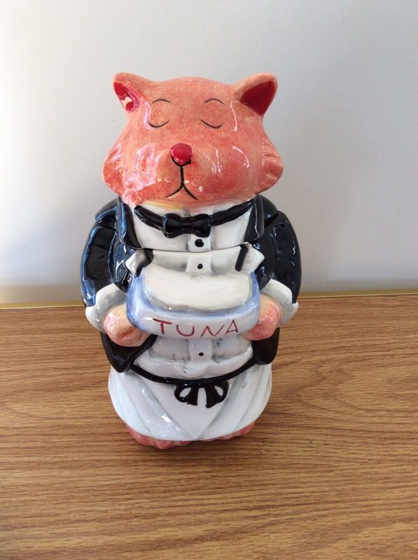 Ceramic cat treat jar