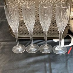 Vintage Water Ford Cristal Champagne Glass  4 Pieces Excellent Condition 