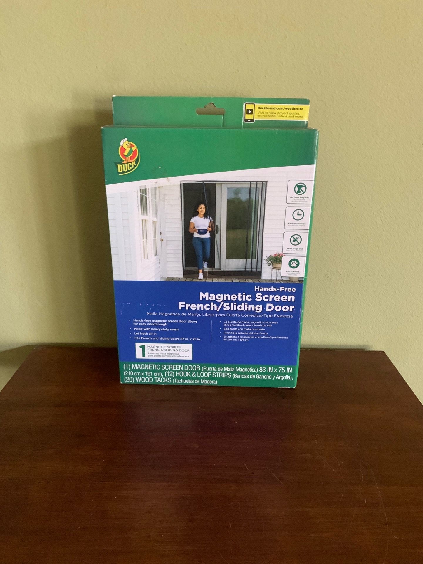 New Duck Hands-Free Magnetic Screen for French/Sliding Doors, 75 in. x 83 in.