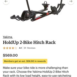 Yakima 1.25” holdup 2-bike Hitch Rack, Hitch Lock with key!
