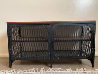 Industrial Metal and Wood Media Console Cabinet $75 OBO