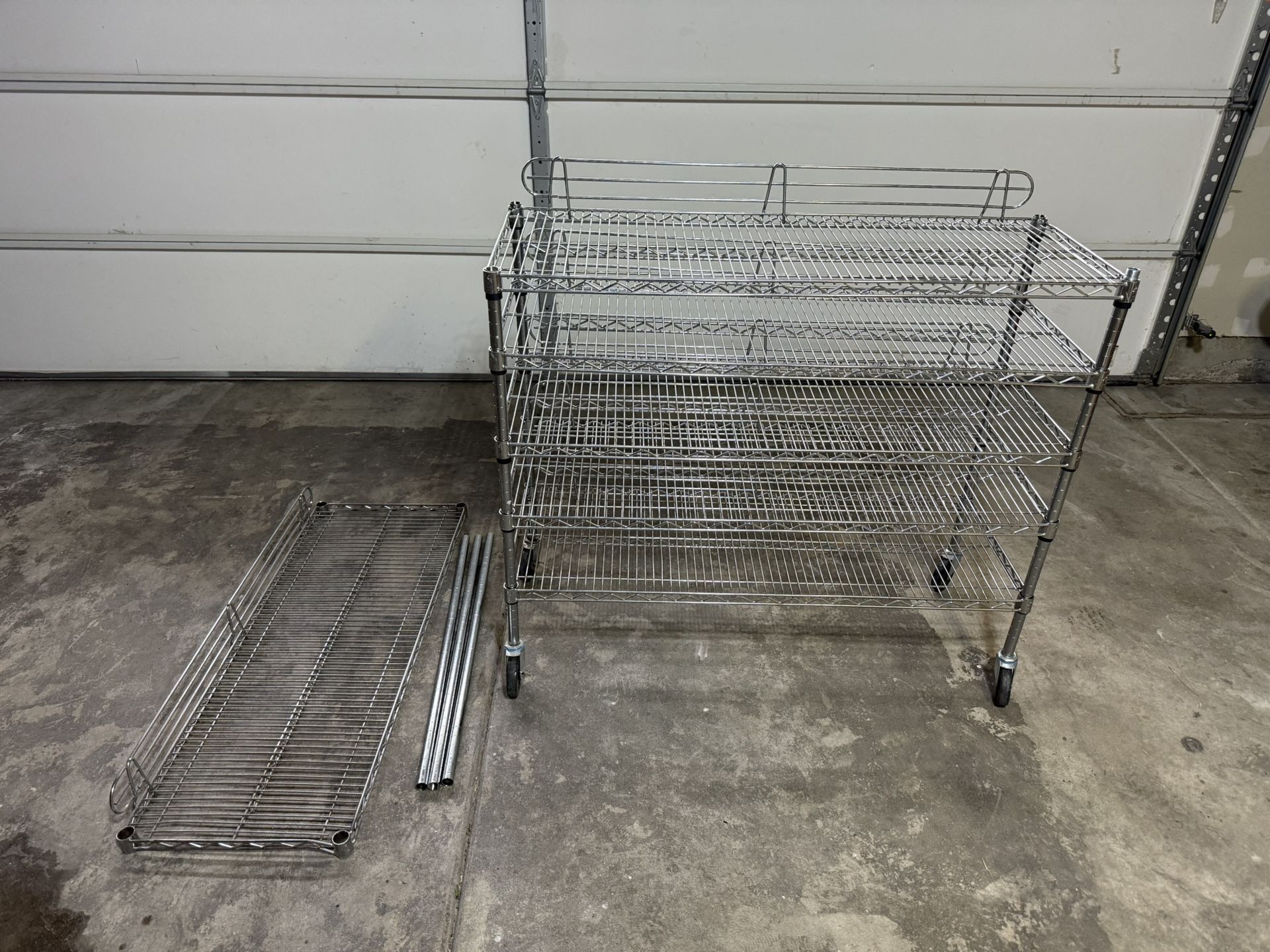 Cart All Heavy Duty 6 Shelf Chrome Wire Mobile Shelving Unit