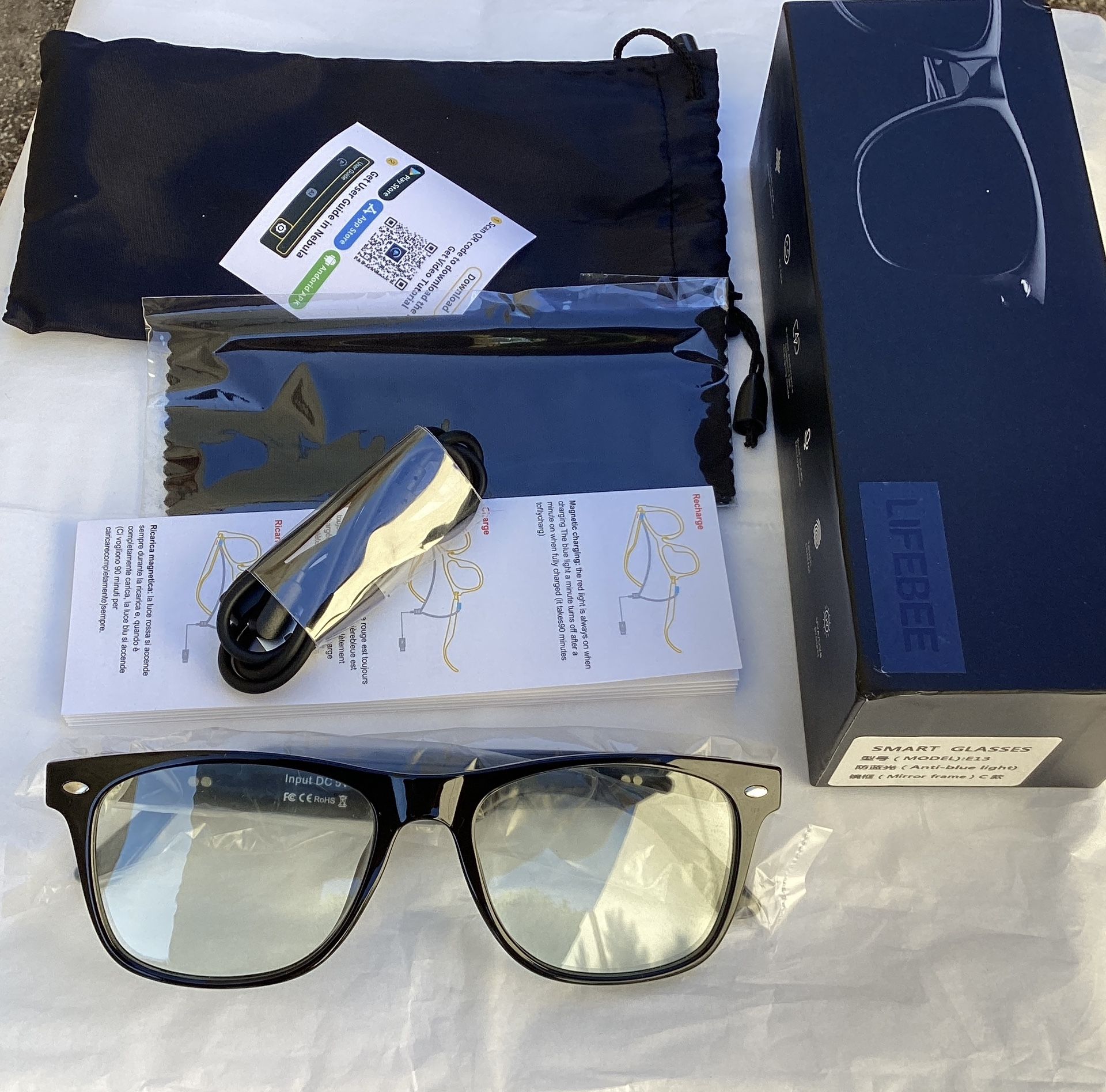 Smart Glasses E13  Bluetooth,  Music, Call, Voice.
