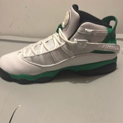 Jordan 6 Rings White Lucky Green Size 11