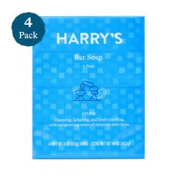 NEW Harry's STONE Bar Soap 4oz, 4 Pack