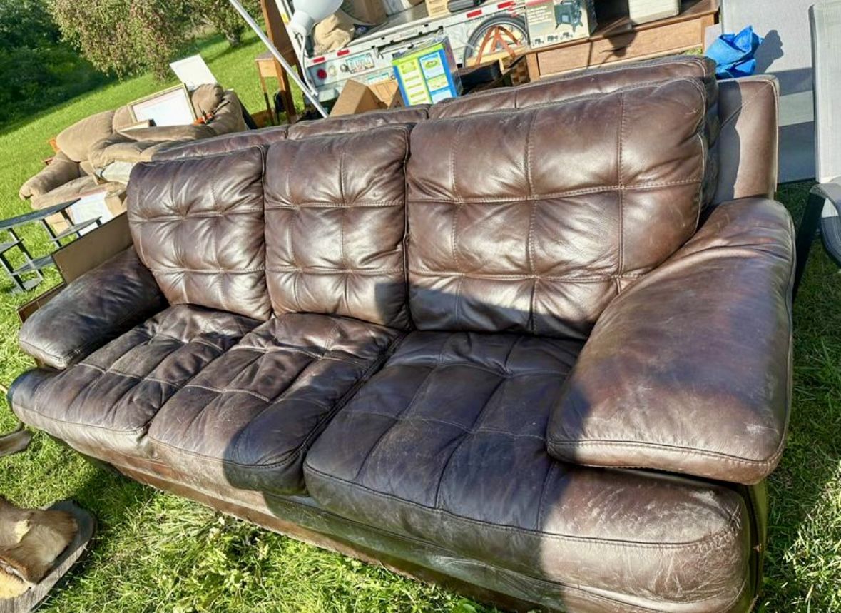 Leather Couch - Brown