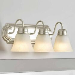 Mainstay Traditional  3 Light Bathroom Vanity Light With Alabaster Look Glass Shades