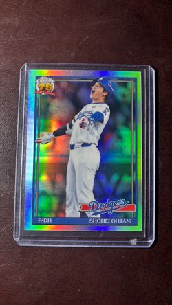 Shohei Ohtani Topps Chrome 75th Anniversary Refractor Card