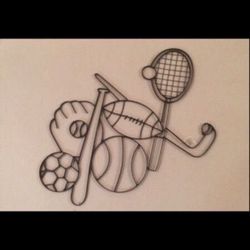 All Sports iron outline wall Art