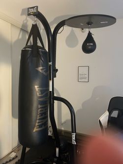 Everlast Heavy Bag Stand with Heavy Bag + New Speed Bag