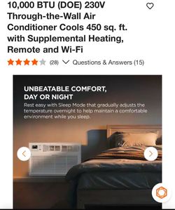 10,000 BTU Through-the-Wall Air Conditioner with Heat and Wi-Fi