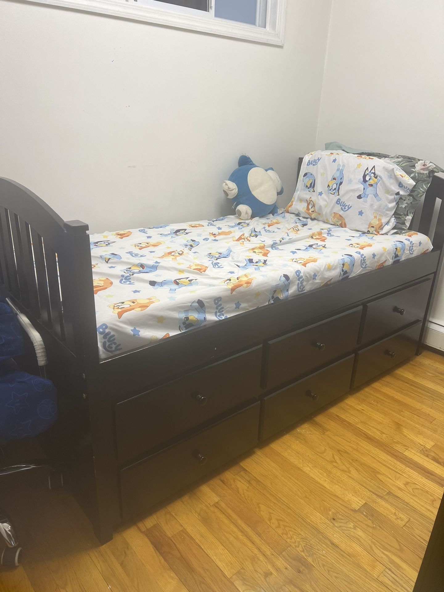 Giantex Twin Captain's Bed with Trundle Bed, Wood Daybed with 3 Storage Drawers, Twin Trundle Bed for Kids Teens Adults Guest Room Bedroom, No Box Spr