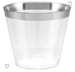 Silver rim 100 count tumblers