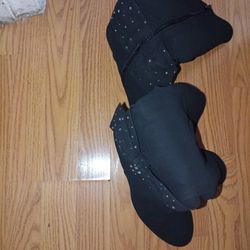 Black Bling Boots