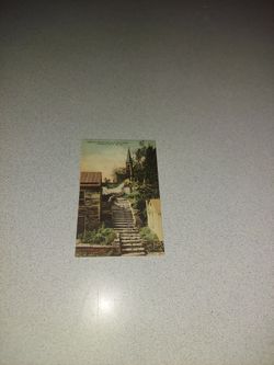 RARE VINTAGE 1915 TO 1940 CATHOLIC CHURCH AND SOLID ROCK STEPS HARPER'S FERRY, W. VA. UNUSED POSTCARD