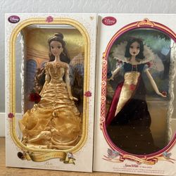 Disney Limited Edition 1 In 5,000 Belle A D Snow White 17 Inch Dolls 