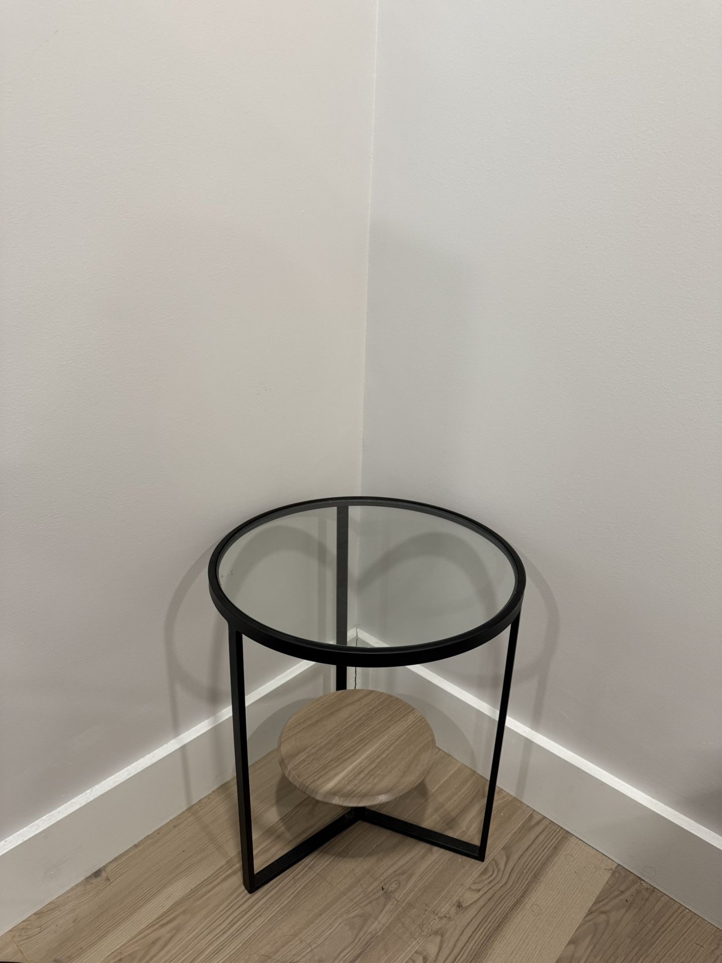 Modern Glass And Wood Accent Table