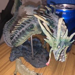 used Mcfarlane Toys Water Dragon Action Figure with base Cool Detailed