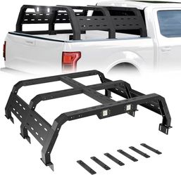 Bed Rack for Mid Size Truck w/Bed Rails Adjustable Height 14.5'' to 17.3'' Truck Rack Overland Rack Fit Toyota Tacoma 2005-2023, Tundra 2014-2024, Jee