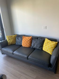 Gray Leather Couch