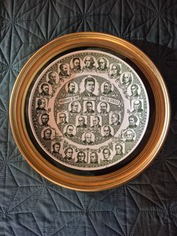 Vintage 1961 JFK US Presidents Collector Plate Custom Framed Kettlesprings Kilns