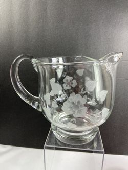 Vintage Crystal blown pitcher  with ICE Lip