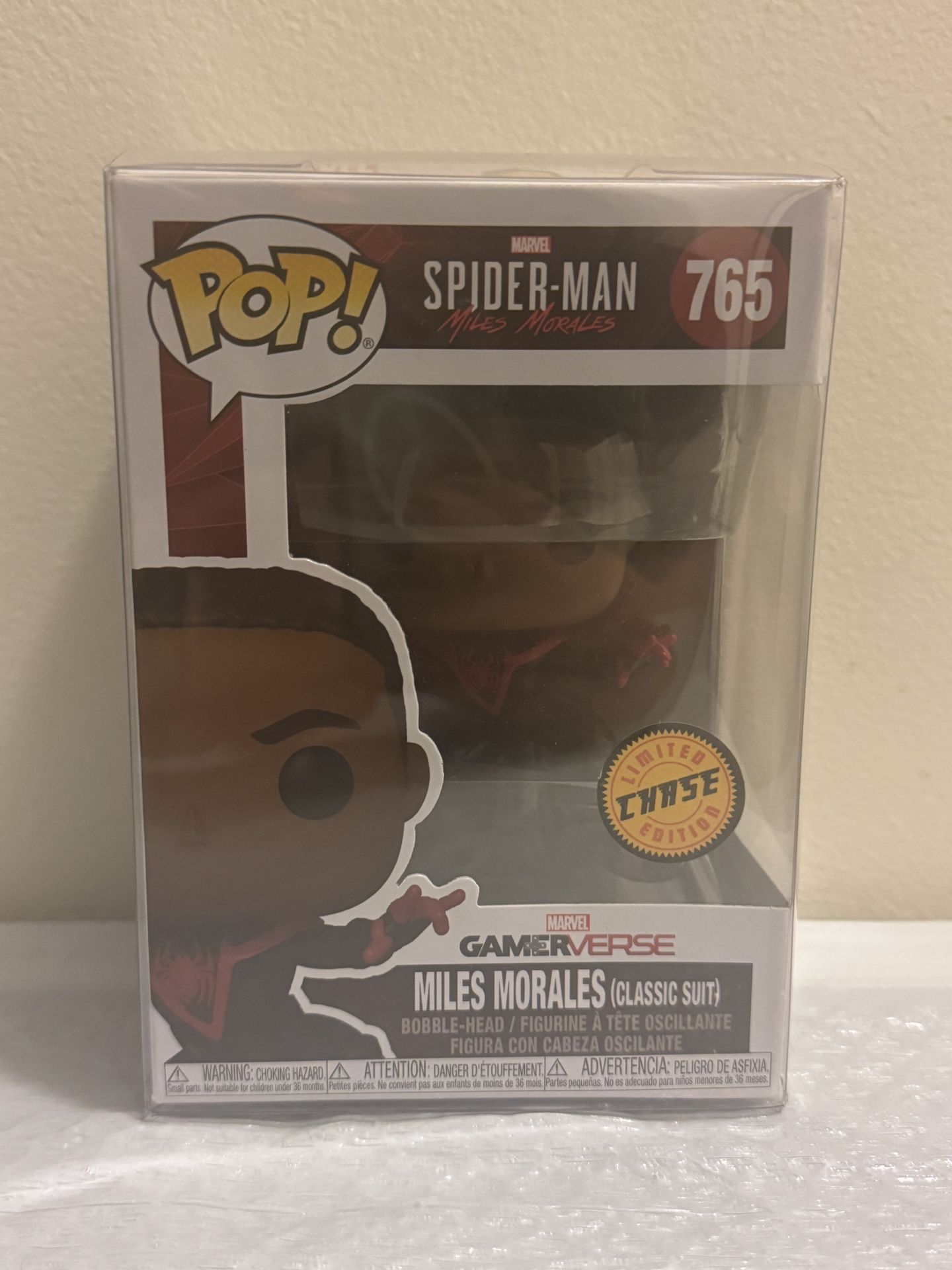 Funko Pop Miles Morales Classic Chase Edition #765 Spider-Man With Protector