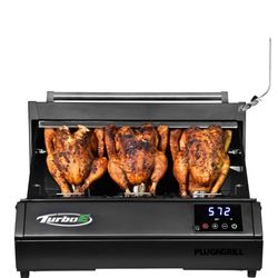 Turbo E XL Electric Grill, 1700W Infrared, Warming Rack and Probe, Apartment Friendly