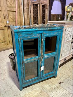 Reclaimed Wood & Glass Storage Cabinet