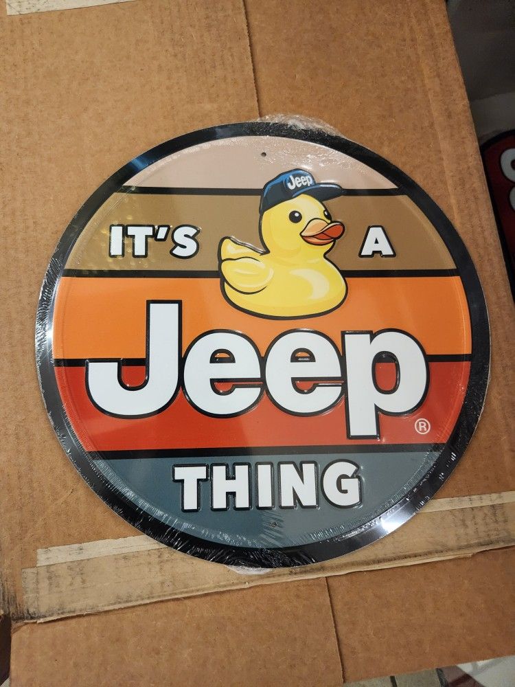 Its A Jeep Thing Rubber Duck Embossed Steel Metal Sign 