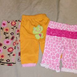 0-3 months bottoms • set of 3