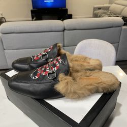 Gucci princetown hot sale fur sale