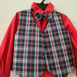 Black and Red Boys Kids Suit