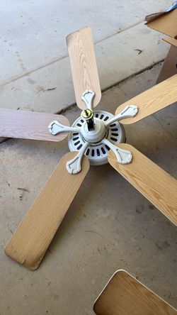 5-Blade Ceiling Fan with White Motor Housing