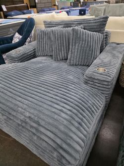 Plush Corduroy Oversized Chaise Lounger