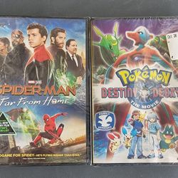 2 DVD Movies ☆ NEW☆ Spider MAN & Pokémon 