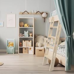 Wood Bunk Bed Ladder, 4.1FT RV Bunk Ladder Replacement with Wide Step