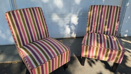 Cozy & Colorful Striped Accent Chairs - Set of 2