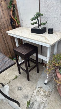 Table with  added on marble top