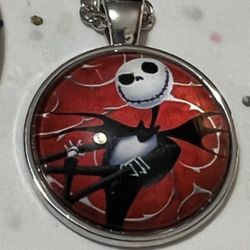 NIGHTMARE BEFORE CHRISTMAS JACK AND SALLY NECKLACE BRACELET EARRING SET