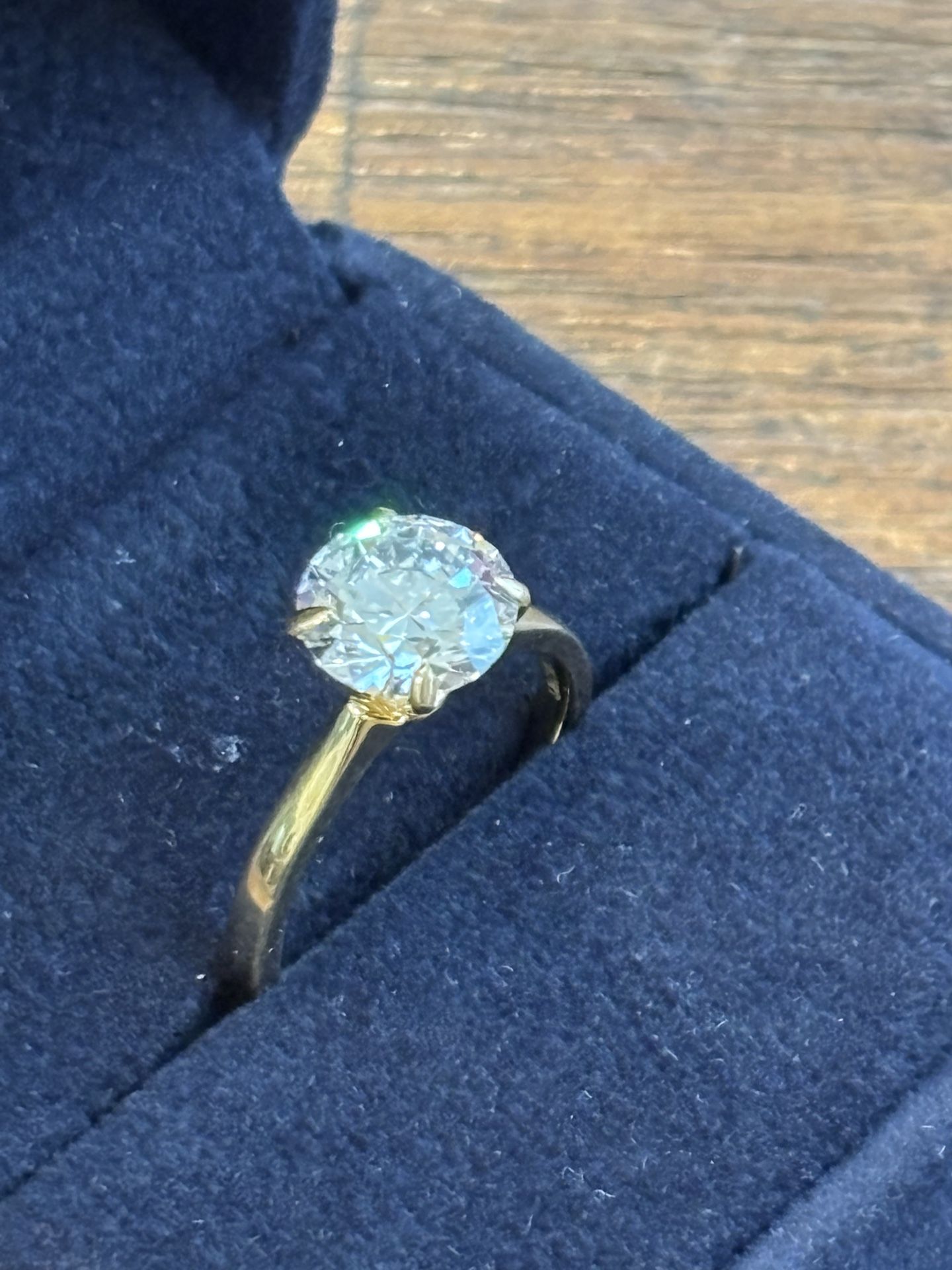 New 2.01 Carat Round Diamond Engagement Ring 14k Yellow Gold