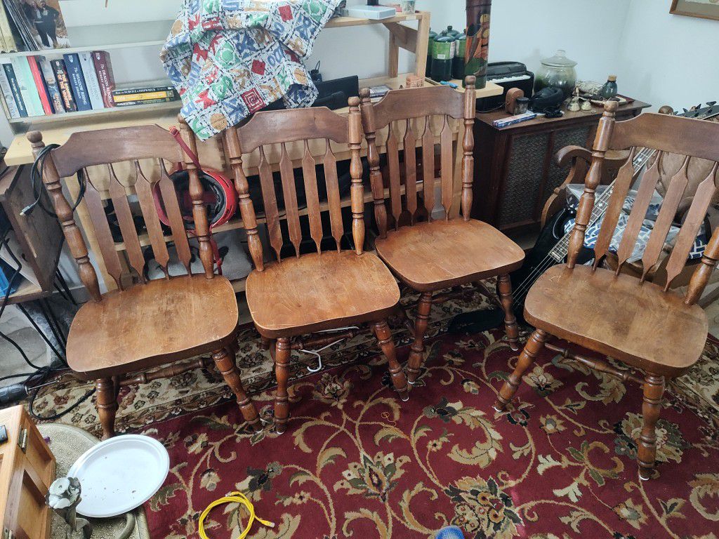 4 set vintage mid century chairs