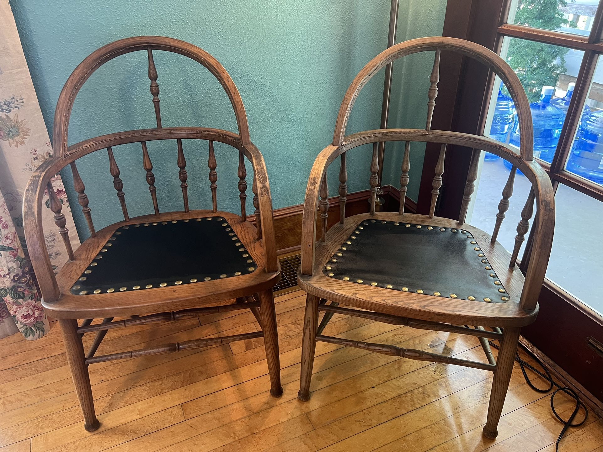 Pair of Antique Barrel Chairs