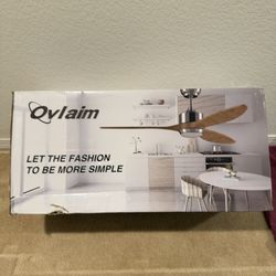 Ovlaim 52 Inch Wood Ceiling Fan - New In Box.